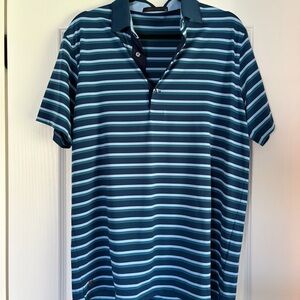 Greyson Navy and White Striped Polo Shirt